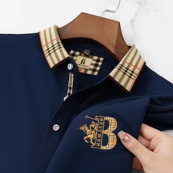 2025 new luxury men's short sleeved summer high-quality designer boutique brand embroidered polo shirt business casual T-shirt - zinifashion - Image 3