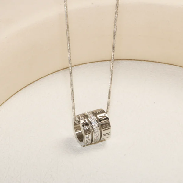 JOVO LOVE Three Layers Roman Numerals Necklace for Women Men Fashion Stainless Steel Crystal Pendant Choker Waterproof Jewelry - zinifashion 36 - Image 5