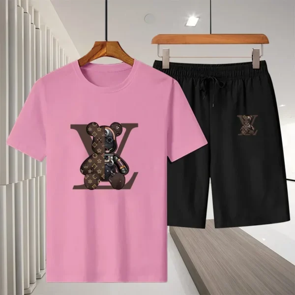 New 2025 summer leisure men's sports suit Outdoor hiking jogging men's short sleeve breathable T-shirt + shorts two-piece set - zinifashion 200000343 - Image 4