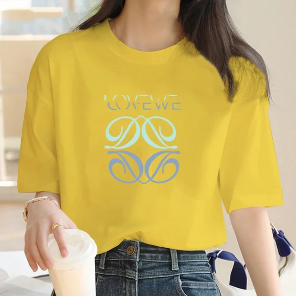 Women's High Quality T-shirt Fashion LOVE Printed Female Loose Short Sleeve Cotton Classic Style Shirts Summer Clothing. - Image 4