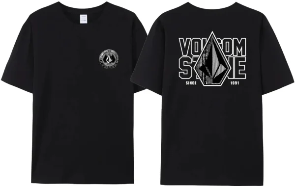 Volcom Obsidian T-shirt Women's Men's Clothing Cotton Short Sleeve Top Summer Fashion High Quality Crewneck T-shirt - zinifashion 201355758 - Image 6