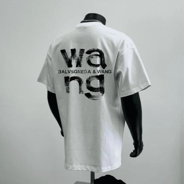 2025 Summer Men's and Women's Hong Kong Wind Trend Alphabet Printed Cotton High Quality Street Short Sleeve T-shirt - zinifashion 34 - Image 2