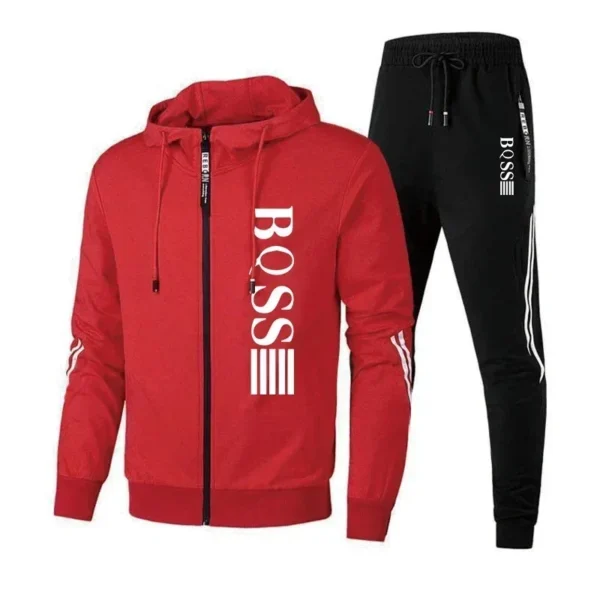 Mens Tracksuits Casual Sweatpants Printing Zipper Hooded Sweatshirt Fashion Versatile Coat Outdoors Jogging Sports Clothing 2025 - Image 2