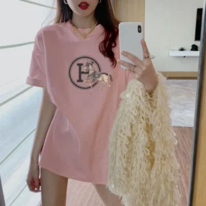 French Luxury Brand He Rmes 2025 Spring and Summer New Brand Logo Printing Daily Travel Sports Men and Women The Same T-shirt - zinifashion 1501