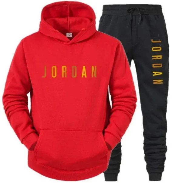 2025 Men's casual sweatshirt, hoodie set, fashionable, comfortable and breathable printed spring and autumn casual two-piece set. - Image 3