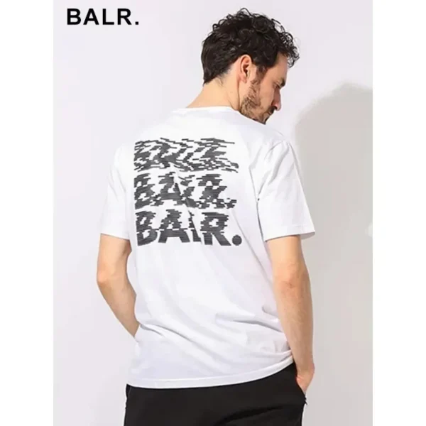 BALR. Brand letter-printed crew neck summer short-sleeved cotton loose and breathable T-shirt large size men's casual style top . - Image 2