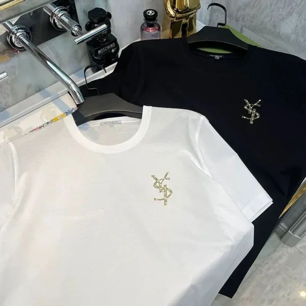 Summer men's mercerized cotton short-sleeved T-shirt high-quality big-name English exquisite fashion trend slim-fitting tide t - zinifashion 200574005 - Image 5