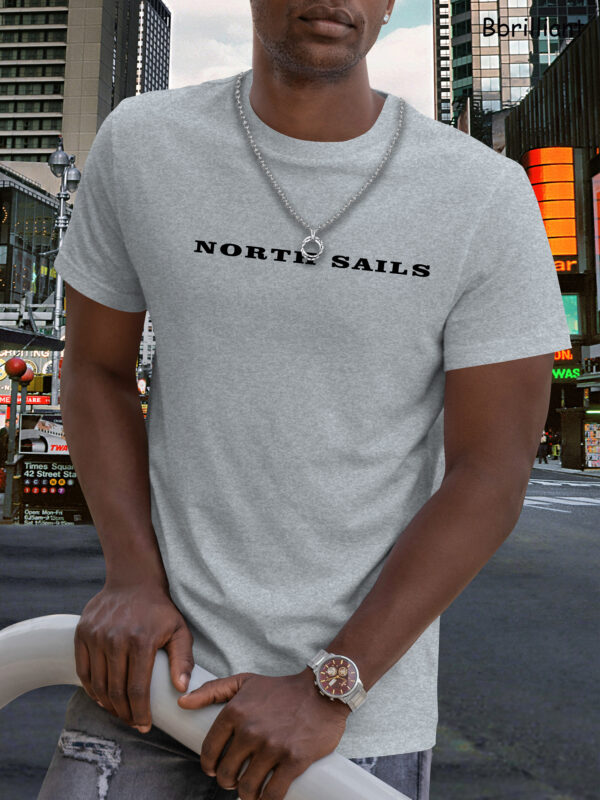 North Sails Logo Print Men'S Casual Brown T-Shirt - Short Sleeve, Comfort Fit for All Seasons, Everyday Tshirt | Casual Style | Comfortable Fit - Image 3