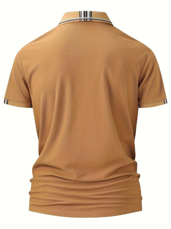 Men'S White Shirt with Golden "B" Horse Print - Breathable Short Sleeve, Button-Up Collar, Casual Summer Golf & Business Attire, Regular Fit, Breathable Fabric - Image 10