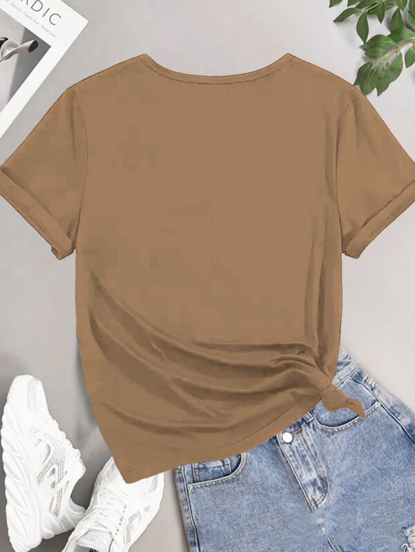Y2K Women'S Elegant Casual Short Sleeve T-Shirt with Bench Print, Polyester Spandex, Retro Stretchy Fabric, Perfect for Summer Outfits, Daily Wear, and Outdoor - Image 7