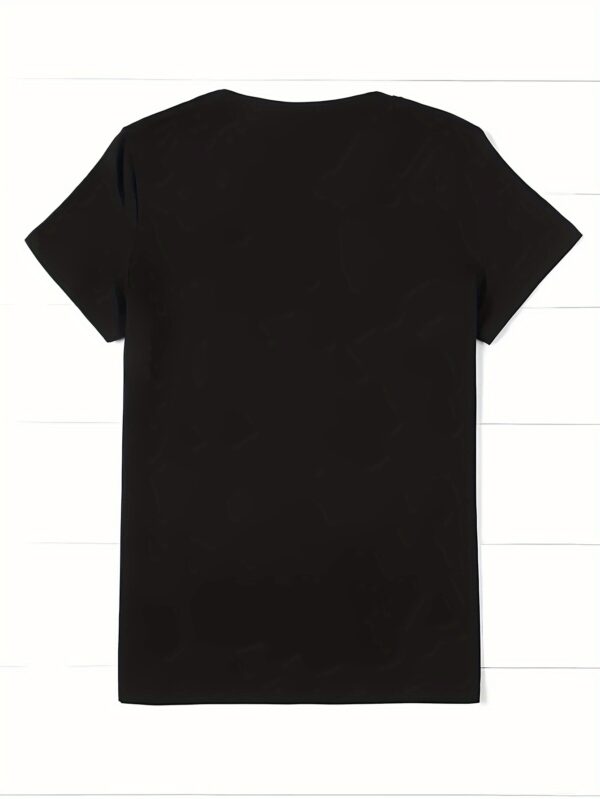 Women's Casual Short Sleeve T-Shirt - M JACOBS Graphic Print, Breathable Quick-Dry Fabric, Relaxed Fit Round Neck, Machine Washable, Spring Summer Vacation Style, Cute T Shirts, Everyday Comfort, Relaxed Fit Top, Medium Stretch Shirt - Image 5