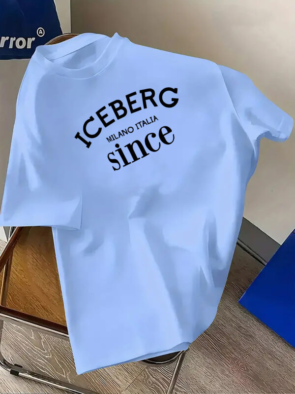 Men's casual fashion - letter printed T-shirt, round neck comfortable polyester fabric, fashionable streetwear suitable for daily wear, Men's clothing - Image 6