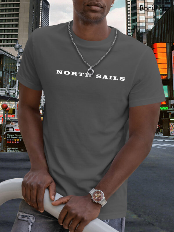 North Sails Logo Print Men'S Casual Brown T-Shirt - Short Sleeve, Comfort Fit for All Seasons, Everyday Tshirt | Casual Style | Comfortable Fit - Image 4