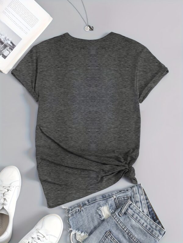 Women'S Casual "BENCH" Letter Print T-Shirt - Short Sleeve Crew Neck, Soft Polyester Fabric, Spring/Summer Fashion Top for Casual Attire, Ladies T Shirt - Image 8