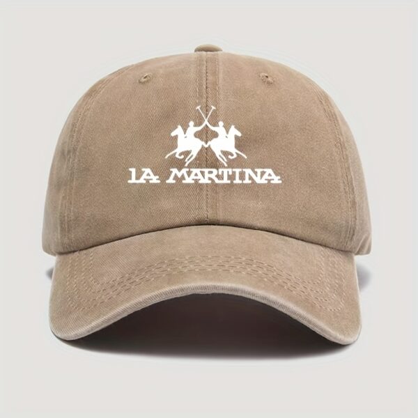 Adjustable Baseball Cap with LA MARTINA Logo Print, Suitable for Outdoor Trips, Camping, Sun Hat, Parties, And Hip-Hop for Both Men Women. - Image 4