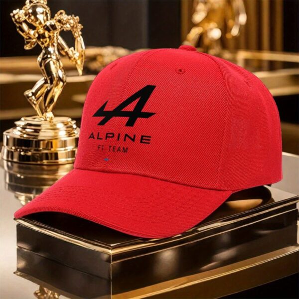 1pc Alpine Team Logo Baseball Cap - Lightweight Polyester Trucker Hat for Men & Women, Black with White Lettering, Outdoor Sports & Casual Wear, Baseball Hat - Image 4