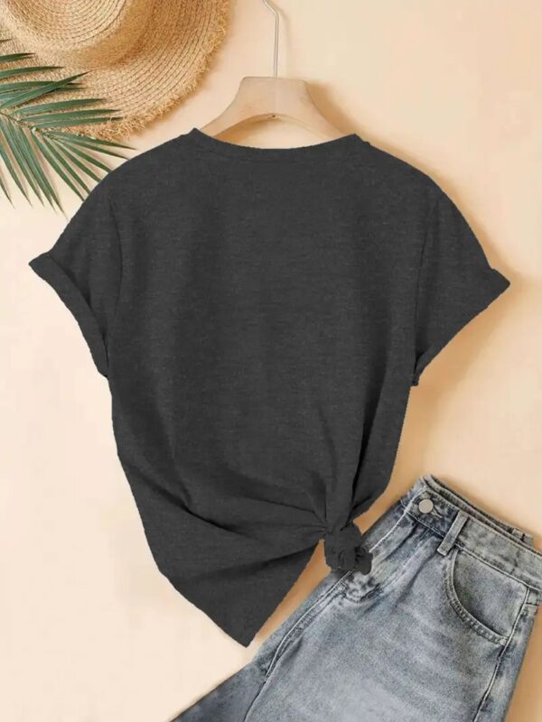 MaxMara Women's Short Sleeve T-Shirt - Bold MAX MARA Print, Soft Breathable Fabric, Relaxed Fit Round Neck, Casual Casual Attire, Machine Washable, Spring Summer Fall Essential, Seasonal Versatility, Classic Round Neck, Comfortable Tee - Image 2