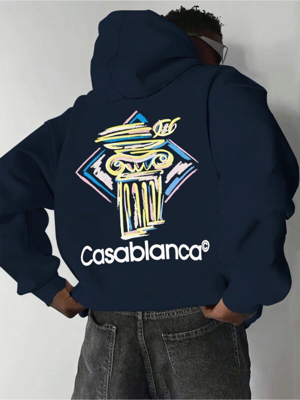 Colorful striped fashionable print, comfortable and stylish hoodie pullover for men, fashionable long-sleeved sportswear with drawstring and kangaroo pocket sweatshirt. It is the best choice for autumn and winter.