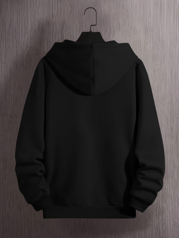 Men's Casual Hooded Sweatshirt - Rich Red Horseback Rider & L'MARTINA Graphic Print, Long Sleeve Pullover with Front Pocket, Machine Washable Autumn Winter Fashion - Image 9