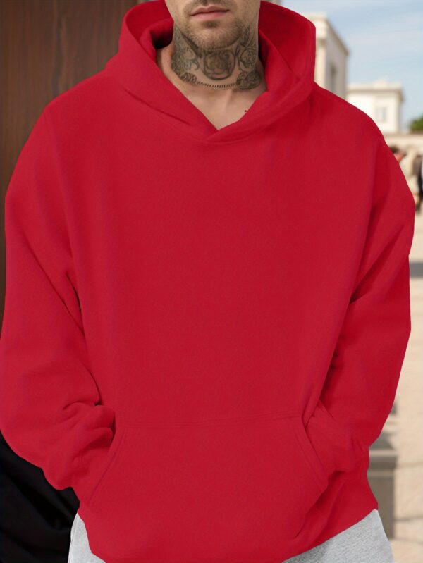 Men's Casablanca Tennis Club Hoodie - Red Graphic Print Pullover with Pockets, Loose Fit for Fall/Winter Outdoor Leisure - Image 5