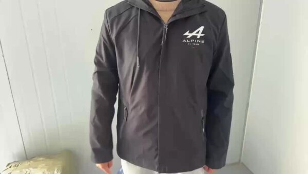 Men's Lightweight Polyester Hooded Jacket for Spring & Autumn, Casual Outdoor Sports Motorcycle Jacket with Zippered Pockets, Adjustable Drawstring Hood, and Stylish Lettering Design, Spring Autumn Gear | Zippered Jacket | Sleek Surface Finish - Image 11