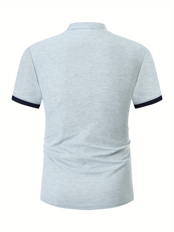 Men's Light Business Casual Shirt - 100% Polyester Breathable Summer Golf & Outdoor Shirt with Bold Red 'REPLAY' Letter Design, Machine Washable H-Fit - Image 4