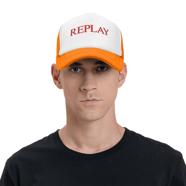 REPLAY Mesh Baseball Cap for Men & Women - Adjustable Lightweight Breathable Sport Hat with PVC Coating, White & Black Design for Camping, Outdoor Activities, Halloween, Thanksgiving, Father’s Day Gifts, Baseball Hat, Casual Headwear, Casual Style, Durable Headgear - Image 18