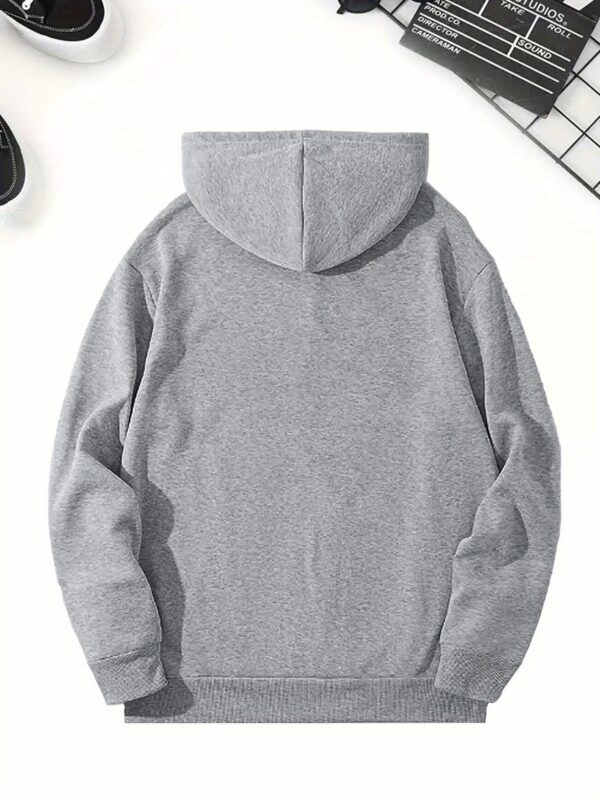 Men's Casual Streetwear Hoodie with LA MARRINA Graphic Print, Kangaroo Pocket & 100% Polyester - Beige Autumn/Winter Pullover, Machine Washable Regular Fit - Image 8