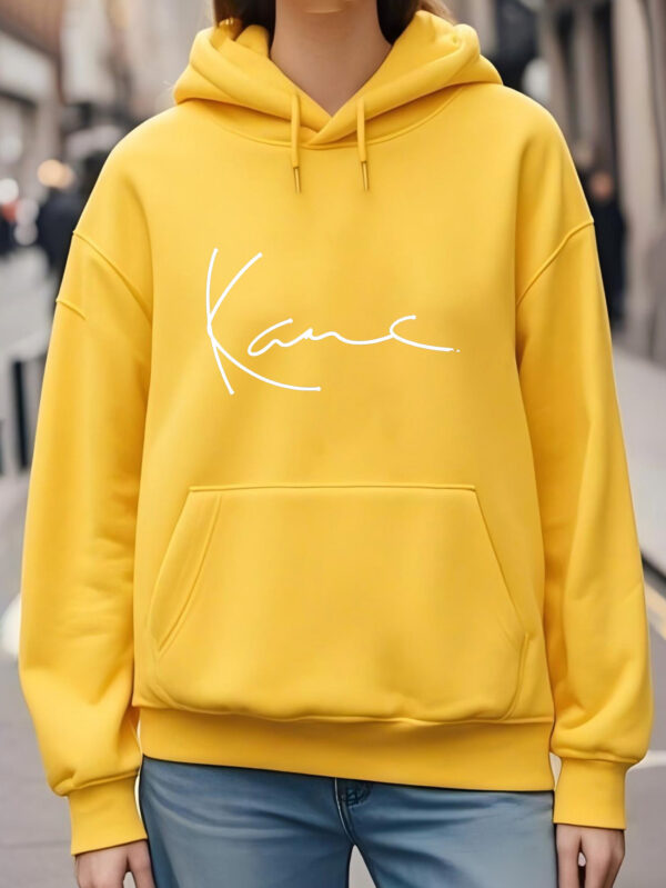Women's & Men's Sporty Casual Hoodie with "Kane" Signature Print - Soft Beige Pullover for Spring/Fall, Comfortable Unisex Design, Machine Washable, Spring Fall Apparel, Minimalistic Fashion, Relaxed Fit - Image 2
