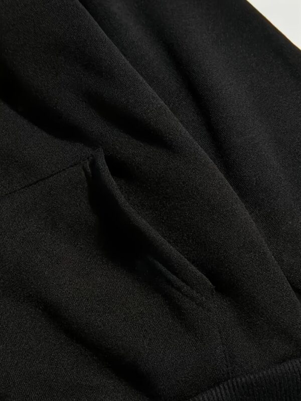 Men's Casual Hoodie with Inspirational 'Kane' Cursive Print - Stretch Polyester, Kangaroo Pocket & Adjustable Drawstring Hood - All-Season Comfort Fit Black Pullover Sweatshirt, Functional Front Pocket, Machine Washable Top - Image 10