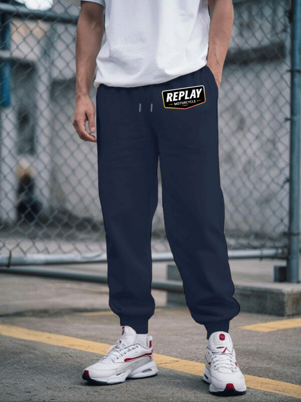 Replay Motocross Men'S Lightweight Breathable Quick-Dry Athletic Pants - Elastic Waistband with Drawstring, Thin Streetwear Style for Basketball Training, Gym & Casual Outfits, Basketball Training Gear, Motocrossinspired Design, Durable Sportswear - Image 3