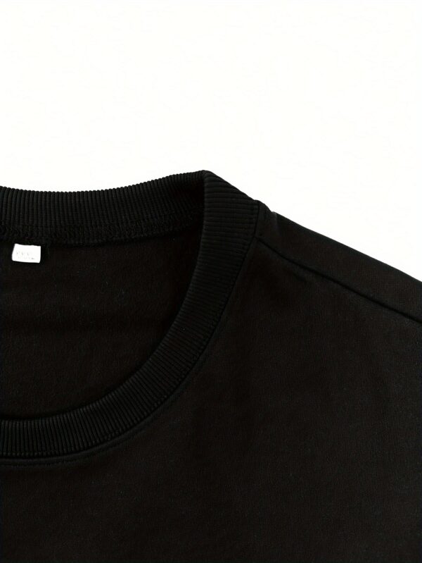 Plus Size Casual Crew Neck Sweatshirt - 100% Polyester Knit Fabric with Slight Stretch, Geometric Print, 220g/m2 - Image 3