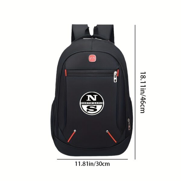 North Sails Stylish Nautical Backpack with Classic Black & White Logo, Perfect for Ocean Enthusiasts – Spacious Design with Multiple Compartments for Easy Organization of Gear, Clothes, and Books. Ideal Travel Companion Q157, for Teenager - Image 2