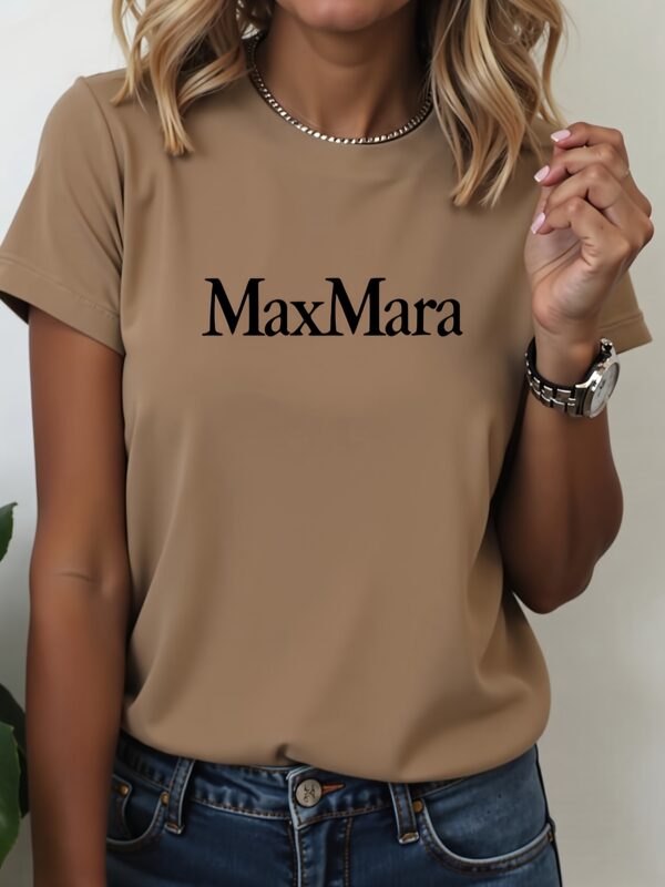 MAXMARA Women'S Graphic Print T-Shirt - Soft, Breathable Polyester Blend Short Sleeve Casual Summer Top, Quick-Dry & Easy Care, Round Neck, Perfect for Outdoor Activities & Casual Attire, All-Season Comfort, Versatile Clothing | Round Neck Shirt | Comfortable - Image 4