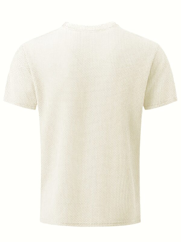 Men'S Casual Crew Neck T-Shirt with Intricate White Print Design - Short Sleeve, Lightweight, Summer Outdoor Wear, Casual Attire|Graphic Tee|Stretchy Fabric - Image 6