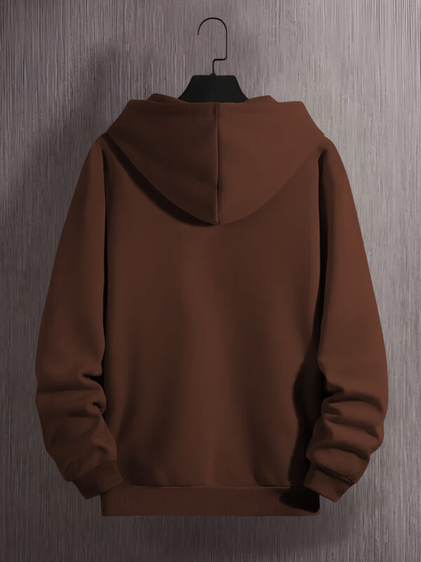 Men's Casual Hooded Sweatshirt - Rich Red Horseback Rider & L'MARTINA Graphic Print, Long Sleeve Pullover with Front Pocket, Machine Washable Autumn Winter Fashion - Image 8