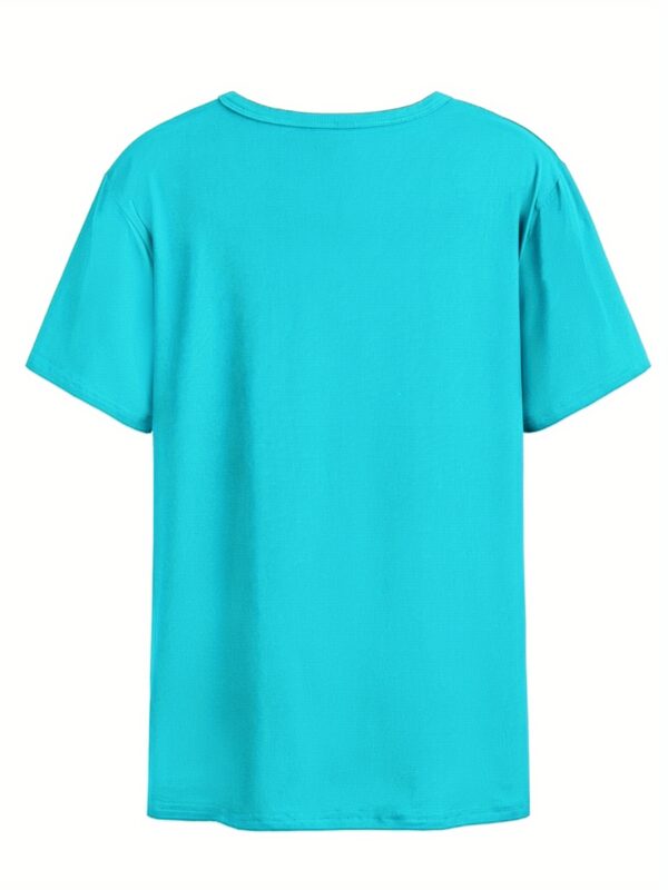 Women'S Elegant Crew Neck Polyester T-Shirt - Bright Yellow with Blue Diesel Graphic, Short Sleeve, Spring/Summer Casual Top for Diesel Enthusiasts, Casual Summer Top | Slogan Graphic Tee | Glossy Textur - Image 9