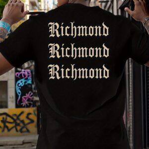 Men'S Gothic Richmond Print T-Shirt, Casual Crew Neck Short Sleeve Tee, Regular Fit with Slight Stretch, Summer Adult Fashion Top, Casual Wardrobe Staple | Urban Style Top | Gothic Print Shirt