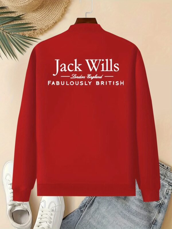 Women'S Trendy Jacket with "Jack Wills Fabulously British" Print - Casual Zip-Up Bomber Jacket, Stand Collar, Long Sleeve, Beige, Perfect for Fall/Winter, Jacket for Women - Image 5