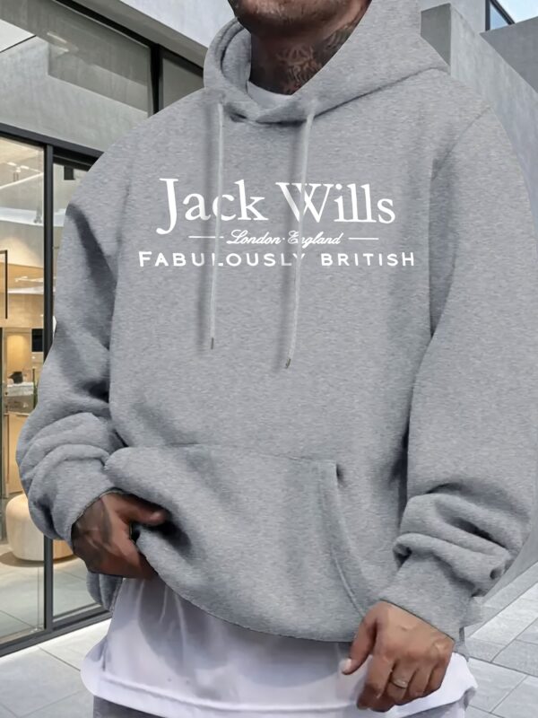 Printed Autumn and Winter Fleece Casual Men's Hoodie, Suitable for Ages 18-40 - Image 2