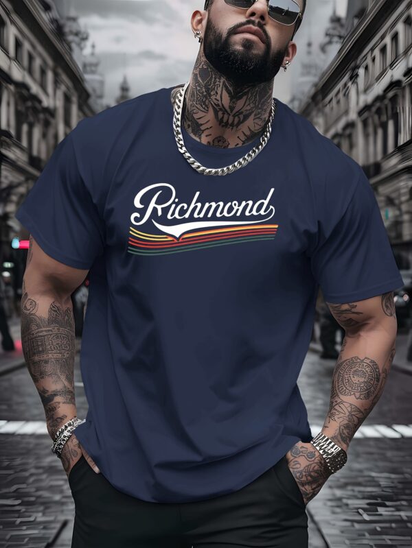 Virginia Richmond New Men'S Short-Sleeved T-Shirt Summer Fashion Trend Top Printed Men'S Bottoming Shirt Spring And Summer Round Neck Casual Versatile Breathable Top - Image 8