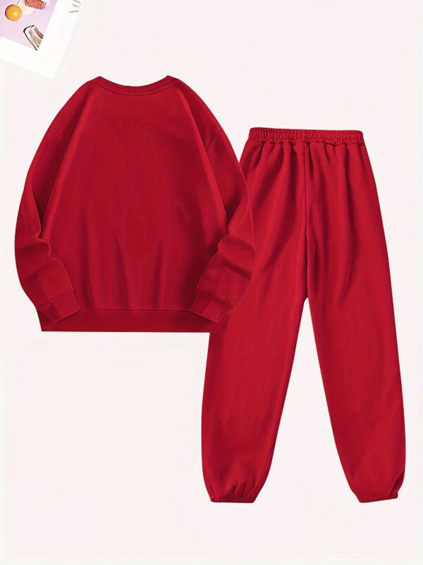[Cozy Jack Wills] Jack Wills Women's Cozy Long Sleeve Crew Neck Sweatshirt & Jogger Pants Set | Soft Polyester Blend, Geometric Pattern, Casual Fall/Winter Outfit, Comfortable Fabric - Image 7