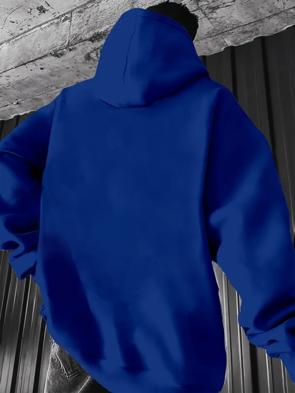 Printed Autumn and Winter Fleece Casual Men's Hoodie, Suitable for Ages 18-40 - Image 8
