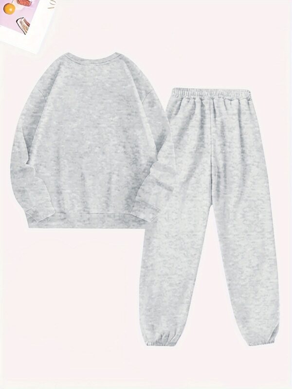 [Cozy Jack Wills] Jack Wills Women's Cozy Long Sleeve Crew Neck Sweatshirt & Jogger Pants Set | Soft Polyester Blend, Geometric Pattern, Casual Fall/Winter Outfit, Comfortable Fabric - Image 8