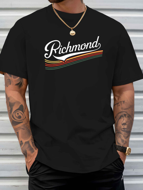Virginia Richmond New Men'S Short-Sleeved T-Shirt Summer Fashion Trend Top Printed Men'S Bottoming Shirt Spring And Summer Round Neck Casual Versatile Breathable Top - Image 2