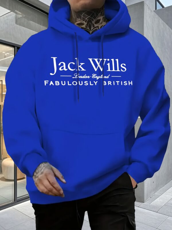 Printed Autumn and Winter Fleece Casual Men's Hoodie, Suitable for Ages 18-40 - Image 4
