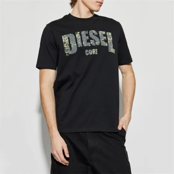 Trendy men's T-shirt 2025 Summer Fashion casual Graffiti letter print short-sleeved round-neck T-shirt black - zinifashion 1501 - Image 4