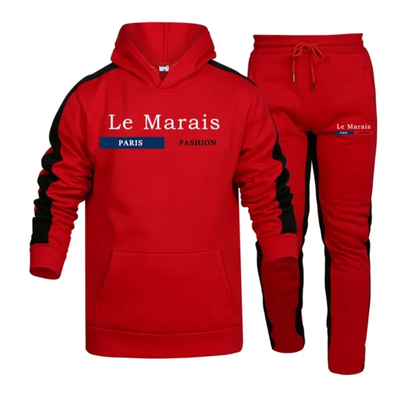 Le Marais Fashion Men's Tracksuit Hoodies and Sweatpants Autumn Winter Daily Casual Sports Jogging Suit Male Home Outdoor Outfit - zinifashion 200000343 - Image 2