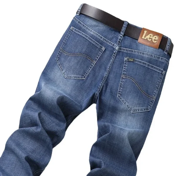 Lee Dexjeans Men's Straight-leg Loose-fit Stretch Business Casual Autumn/winter Thick High-end Denim Long Pants - Image 5