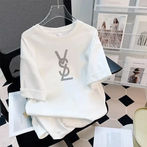 100_ Pure Cotton Short-sleeved 2025 New Korean-style Couple Summer T-shirt, Instagram Versatile Round-neck Half-sleeved T-shirt